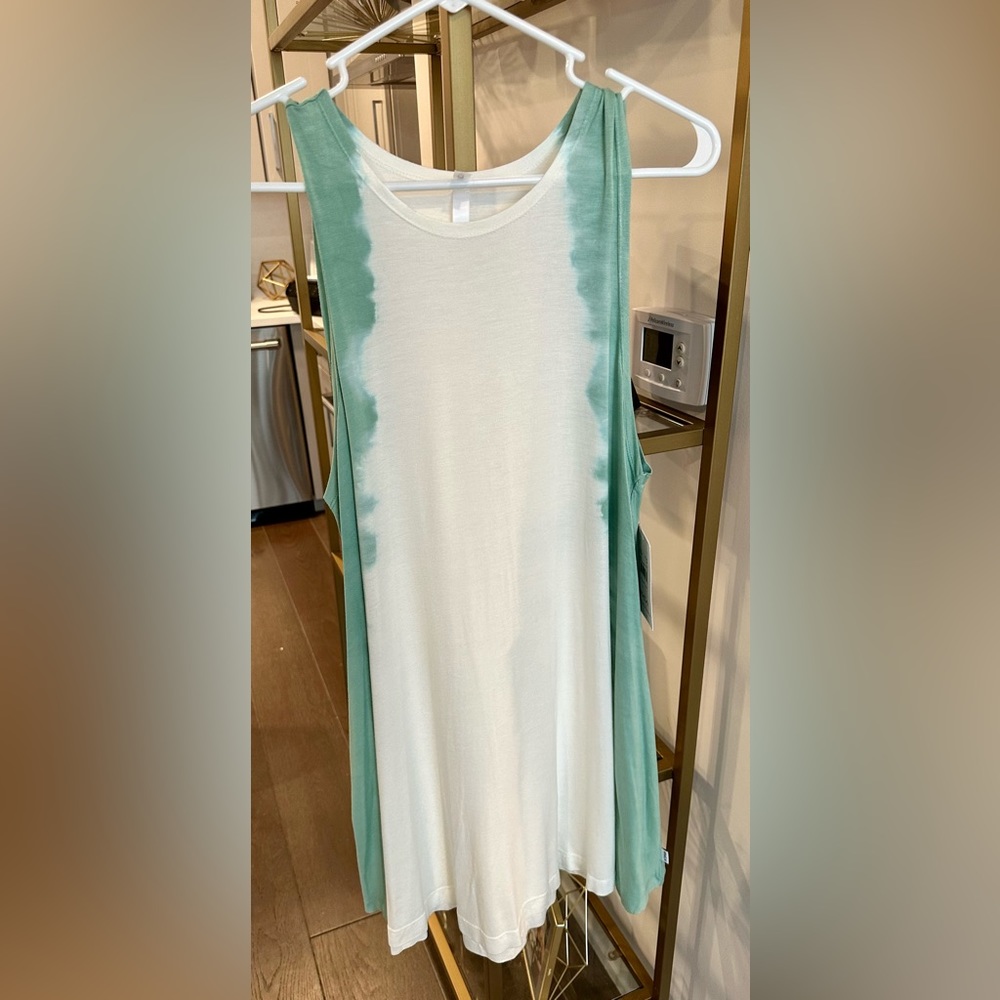 NWT RVCA Sucker Punched Sage Green Tie-Dye Swing Dress - Picture 10 of 14